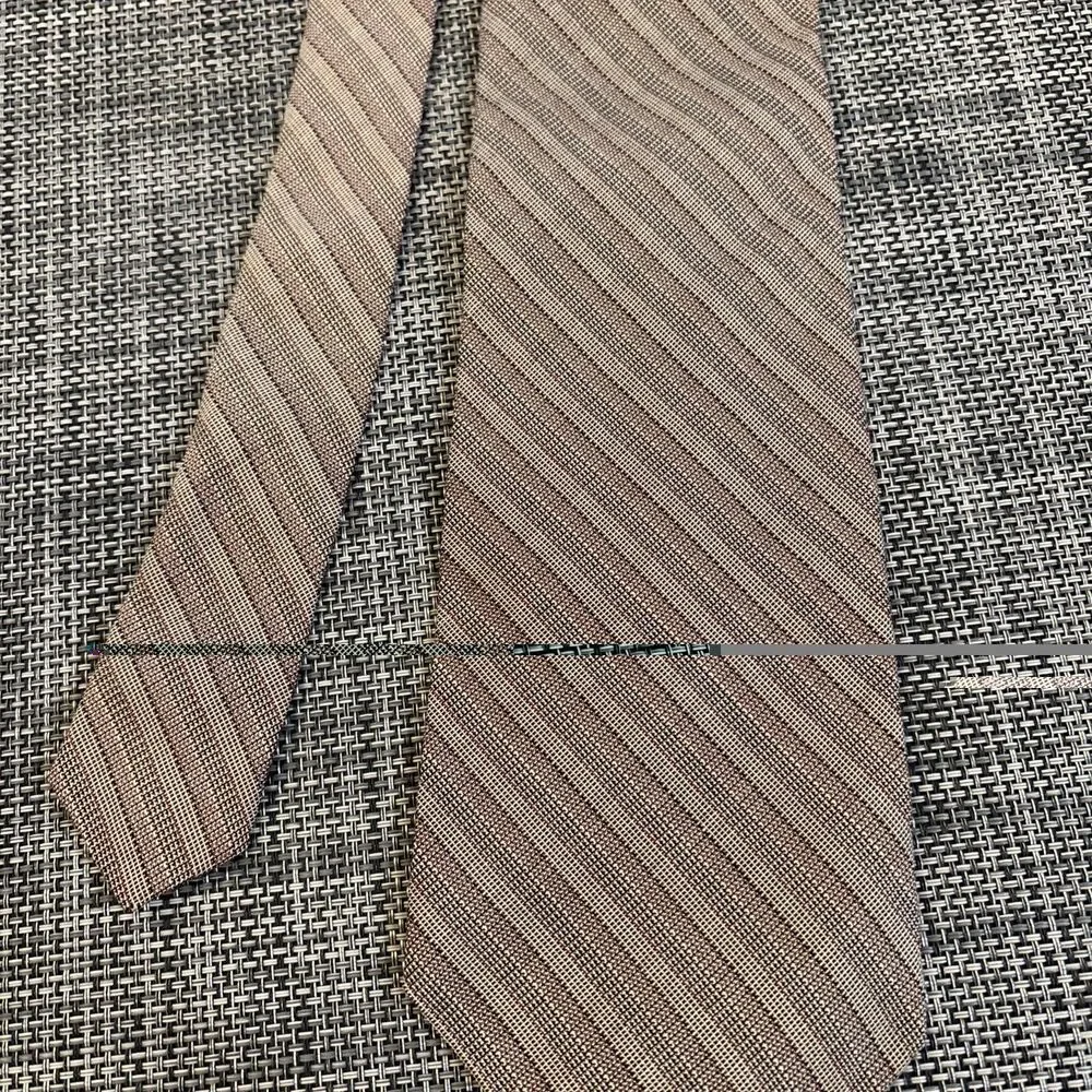 Vintage Chaps Ralph Lauren Neck Tie Brown Diagonal Striped Silk USA Made